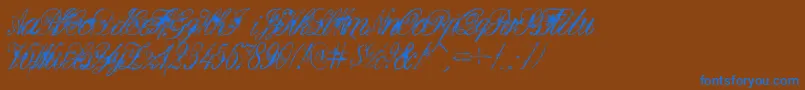 DeadlyEnglish Font – Blue Fonts on Brown Background