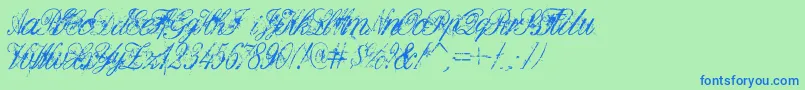 DeadlyEnglish Font – Blue Fonts on Green Background