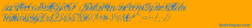 DeadlyEnglish Font – Blue Fonts on Orange Background