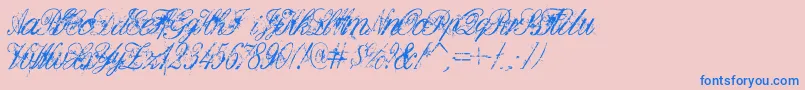 DeadlyEnglish Font – Blue Fonts on Pink Background