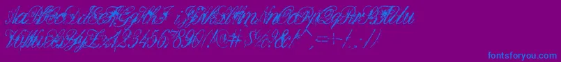 DeadlyEnglish Font – Blue Fonts on Purple Background