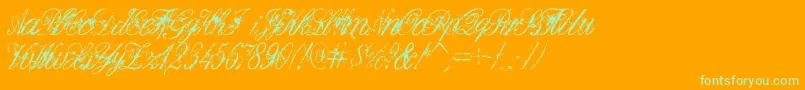 DeadlyEnglish Font – Green Fonts on Orange Background