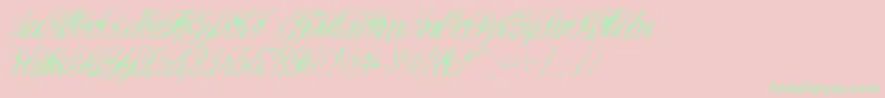 DeadlyEnglish Font – Green Fonts on Pink Background