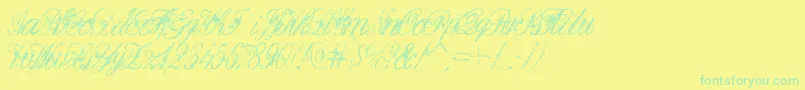 DeadlyEnglish Font – Green Fonts on Yellow Background