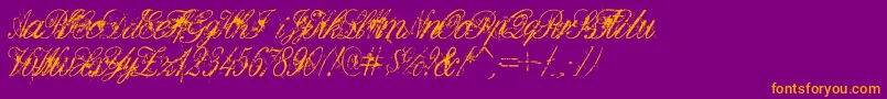 DeadlyEnglish Font – Orange Fonts on Purple Background