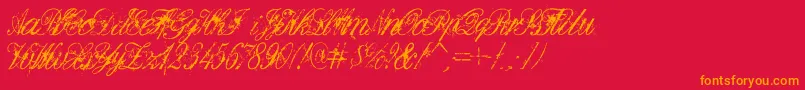 DeadlyEnglish Font – Orange Fonts on Red Background
