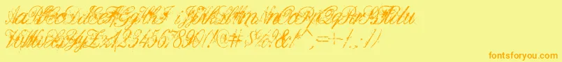 DeadlyEnglish Font – Orange Fonts on Yellow Background