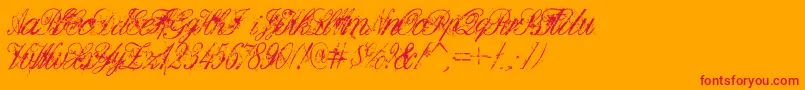 DeadlyEnglish Font – Red Fonts on Orange Background