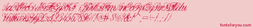 fuente DeadlyEnglish – Fuentes Rojas Sobre Fondo Rosa