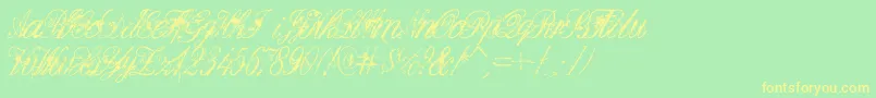 DeadlyEnglish Font – Yellow Fonts on Green Background