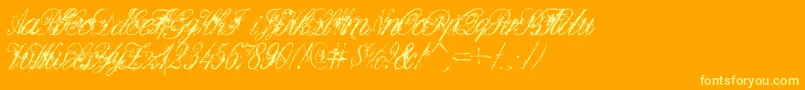 DeadlyEnglish Font – Yellow Fonts on Orange Background