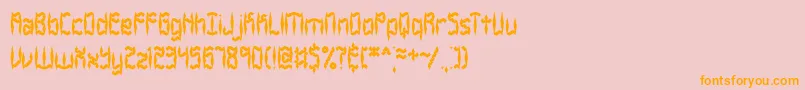 Zirconia-Schriftart – Orangefarbene Schriften auf rosa Hintergrund