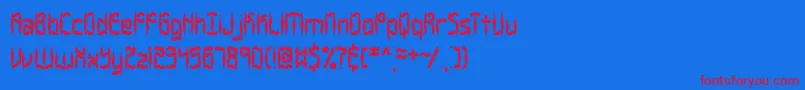 Zirconia-Schriftart – Rote Schriften auf blauem Hintergrund