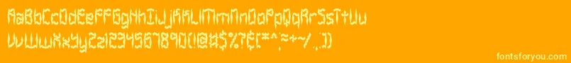 Zirconia-Schriftart – Gelbe Schriften auf orangefarbenem Hintergrund