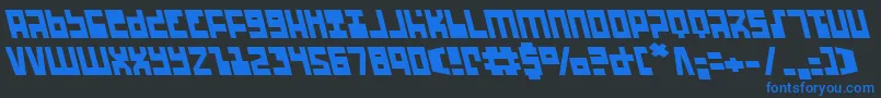 Ufohunterl-Schriftart – Blaue Schriften auf schwarzem Hintergrund