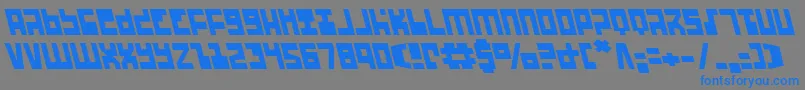フォントUfohunterl – 灰色の背景に青い文字