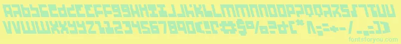 Шрифт Ufohunterl – зелёные шрифты на жёлтом фоне