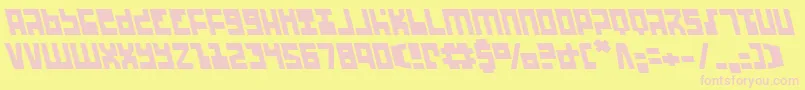 Ufohunterl-fontti – vaaleanpunaiset fontit keltaisella taustalla