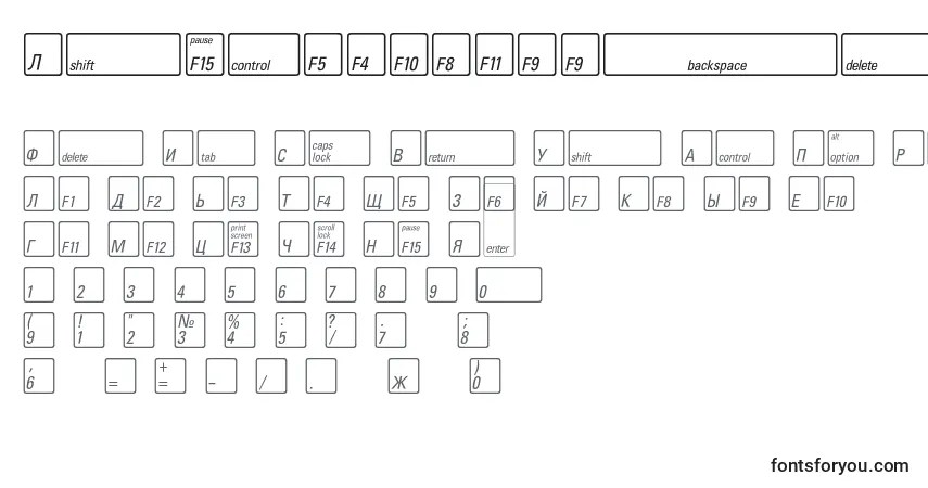 Fuente KeyfontrussianBold - alfabeto, números, caracteres especiales