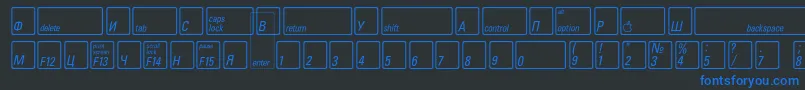 Шрифт KeyfontrussianBold – синие шрифты на чёрном фоне