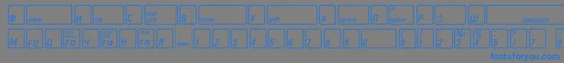 フォントKeyfontrussianBold – 灰色の背景に青い文字