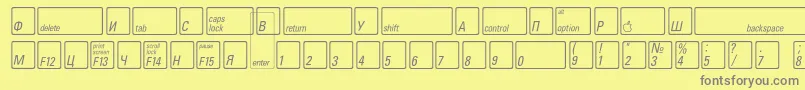 KeyfontrussianBold Font – Gray Fonts on Yellow Background