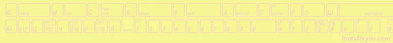 KeyfontrussianBold Font – Pink Fonts on Yellow Background