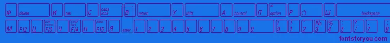 Шрифт KeyfontrussianBold – фиолетовые шрифты на синем фоне