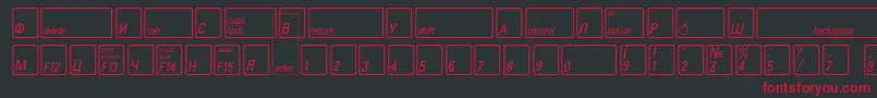 Шрифт KeyfontrussianBold – красные шрифты на чёрном фоне