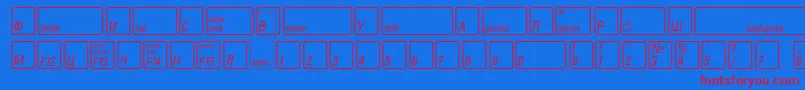 KeyfontrussianBold-fontti – punaiset fontit sinisellä taustalla