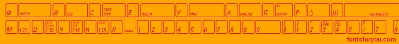 KeyfontrussianBold Font – Red Fonts on Orange Background