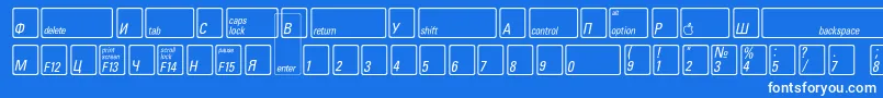 KeyfontrussianBold Font – White Fonts on Blue Background