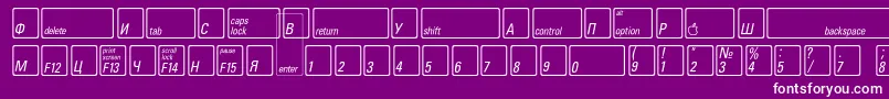KeyfontrussianBold-Schriftart – Weiße Schriften auf violettem Hintergrund