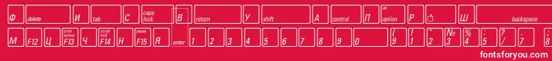 フォントKeyfontrussianBold – 赤い背景に白い文字