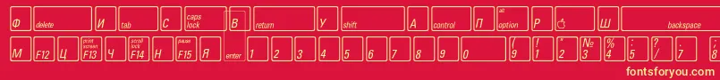 KeyfontrussianBold Font – Yellow Fonts on Red Background