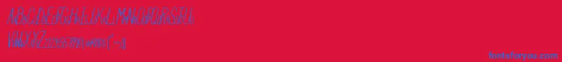 Fonte HbmSerenityItalic – fontes azuis em um fundo vermelho