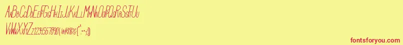 Шрифт HbmSerenityItalic – красные шрифты на жёлтом фоне