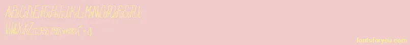 Fonte HbmSerenityItalic – fontes amarelas em um fundo rosa