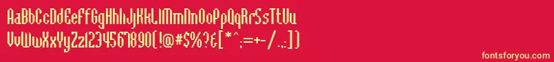 Baccusbevel Font – Yellow Fonts on Red Background