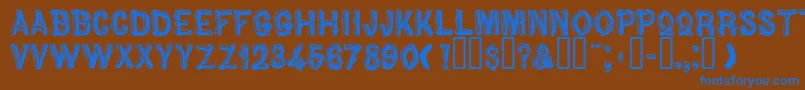 Woodbadge Font – Blue Fonts on Brown Background