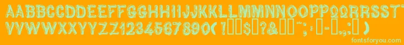 Woodbadge Font – Green Fonts on Orange Background