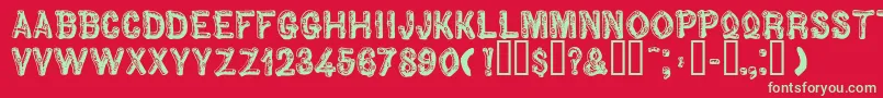 Woodbadge Font – Green Fonts on Red Background