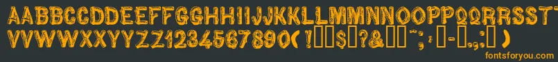 フォントWoodbadge – 黒い背景にオレンジの文字