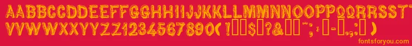 Woodbadge Font – Orange Fonts on Red Background