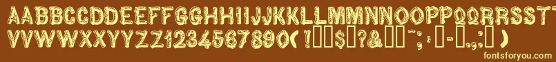 Woodbadge Font – Yellow Fonts on Brown Background