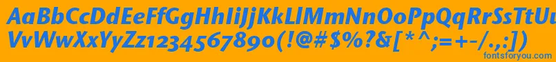 StoneSansOsItcTtBolditalic Font – Blue Fonts on Orange Background