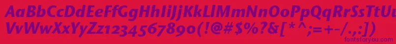 StoneSansOsItcTtBolditalic Font – Purple Fonts on Red Background