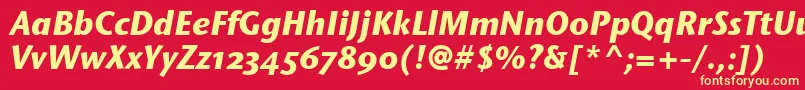 StoneSansOsItcTtBolditalic Font – Yellow Fonts on Red Background