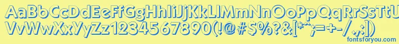 KoblenzshadowBold Font – Blue Fonts on Yellow Background