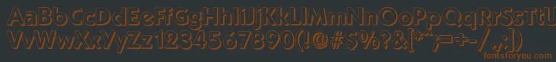 フォントKoblenzshadowBold – 黒い背景に茶色のフォント